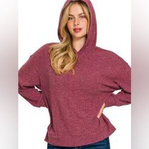 0124 - Chaser Women's Burgundy Hooded Sweater